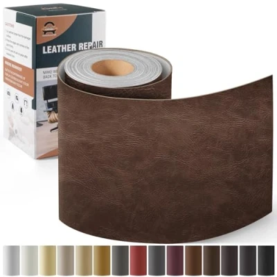 Abbildung von Leder Reparatur Set Neuer Kaffee, OAZ Kunstleder Selbstklebend 10 x 160 cm, Reparaturset Patch Selbstklebende Lederflicken für Autositze Möbel Sofa Taschen
