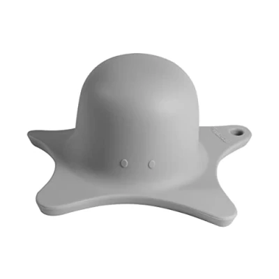 Abbildung von Kindsgut Duschhilfe, für Kinder, aus Silikon, in niedlicher Seestern Form, elegantes Design, Unterstützung beim Haare waschen, unisex, frei von BPA, Hellgrau