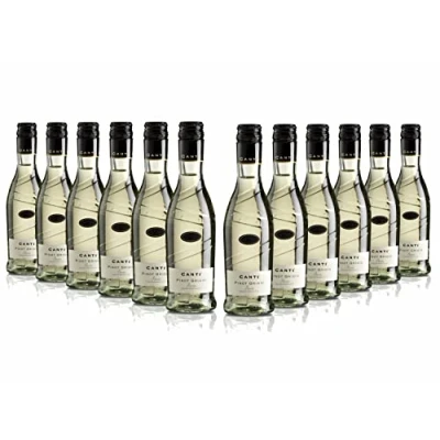 Abbildung von Canti Pinot Grigio I.G.T. Pavia, italienischer trockener Weißwein 12%, kleine Weinflaschen, weicher ausgewogener Geschmack, 12x200 ml