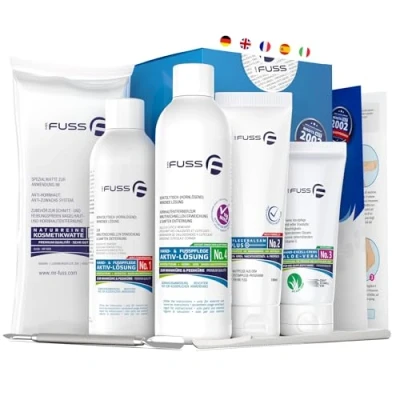 Abbildung von Mr. Fuss® Starter Kit 7 teilig Edition Excell Hornhautentferner Systempaket für sanfte Entfernung auch Maniküre