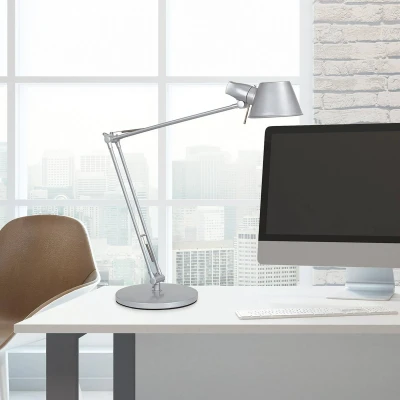 Abbildung von Maul LED Tischleuchte MAULrock professionelle Büro Arbeitsplatzleuchte Smart Home fähige Schreibtischlampe mit 3000K Farbtemperatur silber