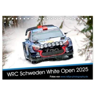 Abbildung von WRC Schweden White Open 2025 (Tischkalender DIN A5 quer), CALVENDO Monatskalender