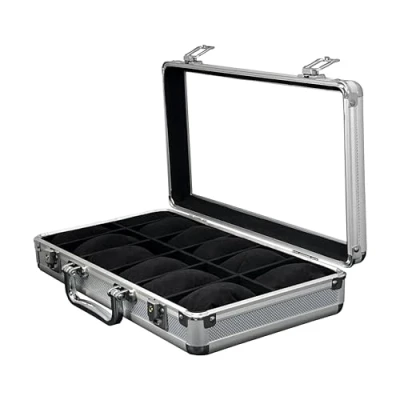Abbildung von MR Maestro Relojero Robuste Aluminium Uhrenbox Platz für 12 Uhren und Schmuck Ideal Herrenuhren Watch Wasserdicht,