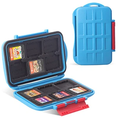 Abbildung von LYNCA KH8(G) Game Card Etui für Nintendo Switch, stoßfester Schützer Patronenhalter Aufbewahrungsbox Memory Holder mit 12 Steckplätzen Nino Switch NS NX (Hellblau)