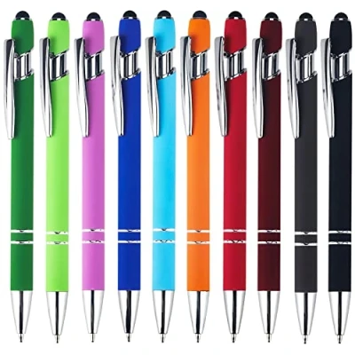 Abbildung von NTGRTY 10 Stück Kugelschreiber mit Touchpen 2 in 1 Kapazitive Stylus Stifte Druckkugelschreiber für Universelle Touchscreen Geräte, 1.0 mm(10 Farben)