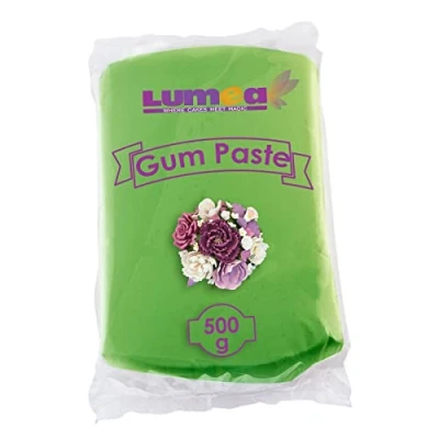 Abbildung von Dekozauber24 Profi Blütenpaste, 500g, essbar, 11 Farben, perfekt für Blumen, Blüten, Rüschen, feine Dekorationen, Zuckerpaste Tortendeko Fondant (Grün)