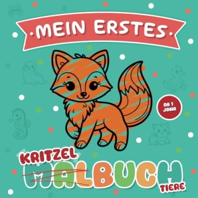 Abbildung von Kritzelbuch Tiere ab 1 Jahr: Liebevoll gestaltetes Malbuch für Kleinkinder Förderung der Kreativität &amp; Motorik