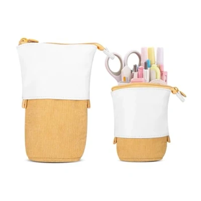 Abbildung von Xespis Federmäppchen Reißverschluss, Teleskopisch Mäppchen, 2 in 1 Standmäppchen, Federtasche Mädchen, Schüttelpenal Teenager, Schulmäppchen, für Mädchen Geschenke 7 8 9 10 11 12 Jahre