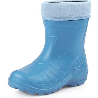 Abbildung von Ladeheid Gummistiefel Kinder federleichte und wasserdichte Eva Thermo Regenstiefel gefüttert KL050 (Hellblau, 29 EU)