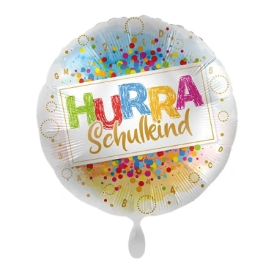 Abbildung von Premioloon Folienballon Ballon Hurra Schulkind rund