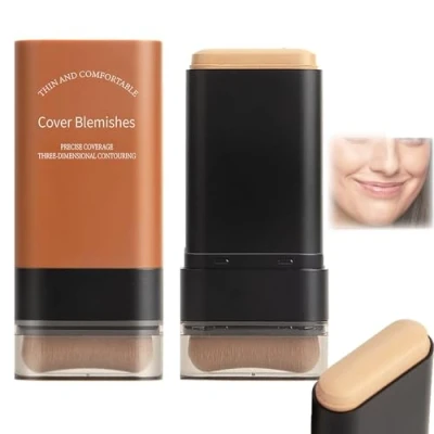 Abbildung von 2025 Koreanischer Feuchtigkeitsspendender, Leichter Foundation Stick mit Integriertem Pinsel, Flawless Eraser Stick, Wasserfestes Make Up Voller Deckkraft (01#)