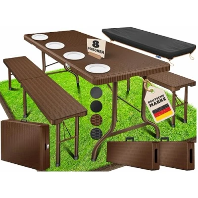 Abbildung von KESSER Bierzeltgarnitur, Bierzeltgarnitur 3 teilig Set, Tisch 2 Bank, für Drinnen