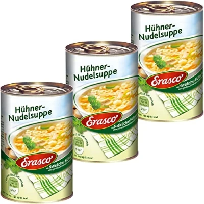 Abbildung von Erasco Hühner Nudelsuppe gutes Gemüse und Hühnerfleisch 390ml 3er Pack