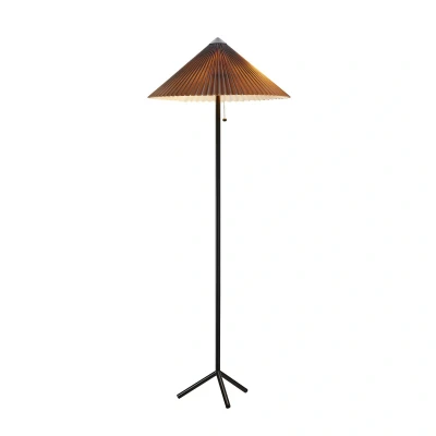 Abbildung von Stehleuchte Plisado, grau, Eisen/Stoff, Höhe 140 cm