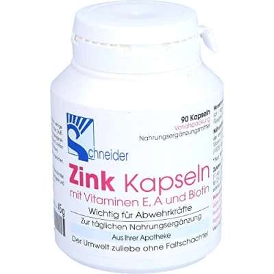 Abbildung von ZINK Kapseln mit Vitamin E.A.Biotin 90 St