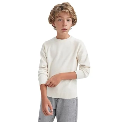 Abbildung von Defacto Regular FIT Strickpullover für Kinder, Größe: 146/152, Ecru