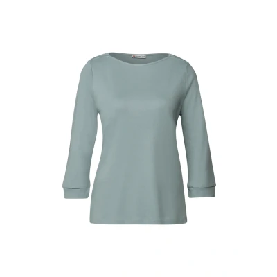Abbildung von Street One Damen 3227440 Basic U Boot Shirt, Arona Blue, 38