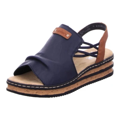 Abbildung von Rieker Keilsandalette, Sommerschuh, Sandale, Keilabsatz, mit Stretchbänder