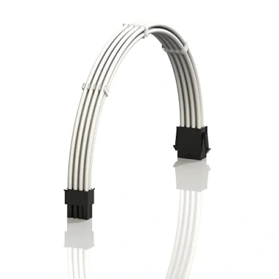 Abbildung von LINKUP AVA 50cm 8 Poliges (4+4) CPU ATX Motherboard Netzteil Geflochtene Benutzerdefinierte Mod PC Verlängerungskabel mit Kämmen Einzelpackung 500mm Weiß