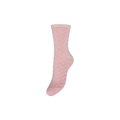 Abbildung von PIECES Damen Pcsebby Glitter Long 1 pack Pattern Noos, Woodrose/Detail:SMALL DOT IN RADIANT ORCHID, Einheitsgröße
