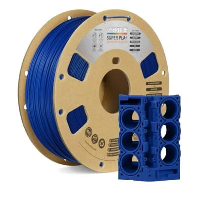 Abbildung von OVERTURE Super PLA+ Filament 1.75mm, 1kg Spule (2.2lbs), Maßgenauigkeit +/ 0.03 mm, für 3D Drucker (Dunkelblau)