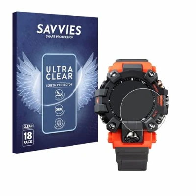 Abbildung von Savvies 18 Stück Schutzfolie für Casio G Shock GW 9500 Displayschutz Folie Ultra Transparent