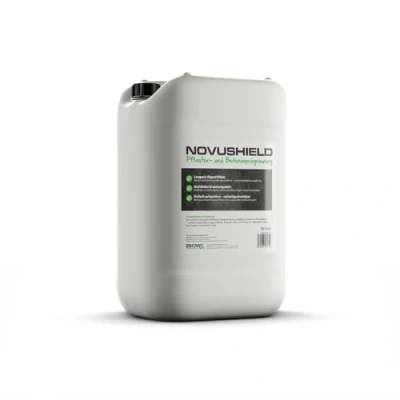 Abbildung von NovuShield Imprägnierung für Außenflächen Wasserabweisend &amp; atmungsaktiv Langzeitschutz Pflaster, Terrassen Dachziegel ca. 200 300 m² (Transparent, 25 Liter)