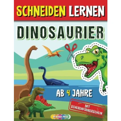 Abbildung von Schneiden Lernen ab 4 Jahre Dinosaurier: Dino Ausschneidebuch für Kinder mit dem Scherenführerschein Ideales Übungsbuch Kindergarten, Vorschule und Grundschule