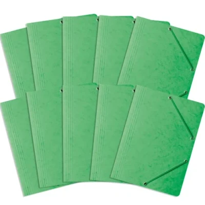 Abbildung von Einschlagmappe/Sammelmappe mit Gummi A4 Bantex, A4, 10 Stück Packung Grün