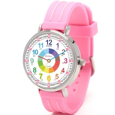 Abbildung von Kiddus Time Teacher Classic Uhr Pink für Kinder, Größe: One Size,