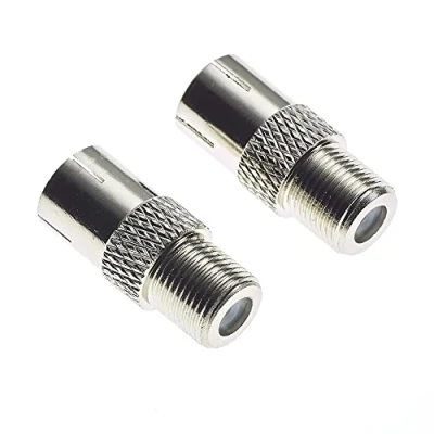 Abbildung von F Stecker Buchse auf IEC Koax Buchse, 75 Ohm Antenne CATV TV FM PAL RF Adapter DVB T Stecker, Koaxial 2 Stück