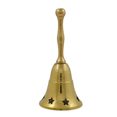 Abbildung von Riffelmacher 13381 Glocke, Größe 5,5 x 13 cm, Gold, aus Messing, Engelsgeläut, Heilig Abend, Bescherung, Tischglocke, Weihnachten