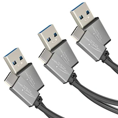 Abbildung von KabelDirekt USB A 3.0 auf C Kabel 0,5m + 1m 2m, 3 Pack (SuperSpeed Datenkabel und Ladekabel, geeignet für Smartphones Tablets mit Anschluss, schwarz/space grey)