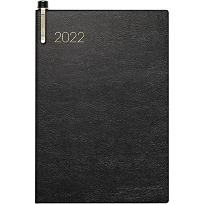 Abbildung von BRUNNEN 1072336902 Taschenkalender Modell 723, 2 Seiten = 1 Woche, 7,6 x 11,2 cm, Soft Einband schwarz, Kalendarium 2022, mit Kugelschreiber