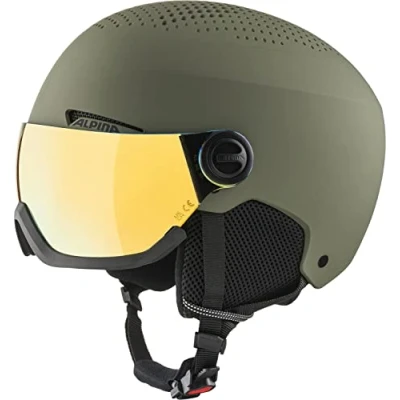 Abbildung von Alpina Unisex Erwachsene ARBER Visor Q LITE Skihelm, Olive matt, 54 58