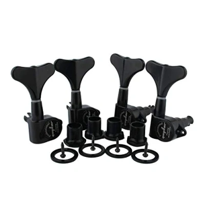Abbildung von Guyker Guitar Bass Tuners (4 for Right) 1:17 Ratio Headstock Sealed Tuning Key Pegs Machine Head Replacement Electric Jazz or Precision Instruments Black