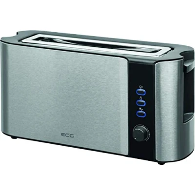Abbildung von ECG Toaster ST 10630 SS, 1 langer Schlitz, für 2 Scheiben, 1000 W, Langschlitztoaster zwei Scheiben