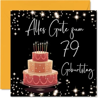 Abbildung von 79. Geburtstagskarte für Frauen Elegant Stilvoll Alles Gute zum Geburtstagskarten 79 Jährige Frau Mama Urgroßmutter Oma, 145mm Neunundsiebzig Neunundsiebzigster Geburtstag Grußkarten