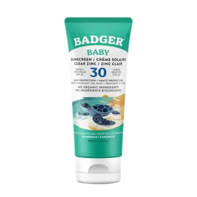 Abbildung von Badger Sunscreen Cream SPF 30 BABY Clear ZINC Sonnenschutz, Größe: One Size,