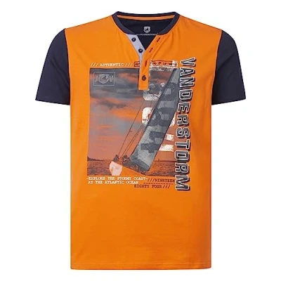 Abbildung von Jan Vanderstorm Munibert Tshirt print, Herren, Größe: 4XL, Orange