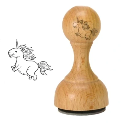 Abbildung von trendaffe Einhorn Holzstempel Bürostempel