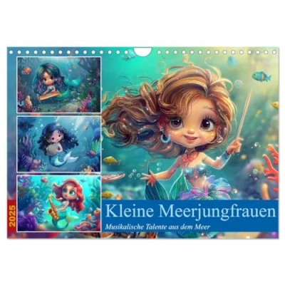 Abbildung von Kleine Meerjungfrauen (Wandkalender 2025 DIN A4 quer), CALVENDO Monatskalender