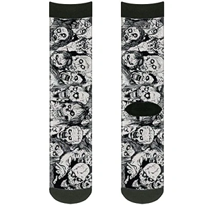 Abbildung von Buckle Down Unisex Erwachsene Socks Zombie Skulls Sketch Crew Ruckscke, Mehrfarbig