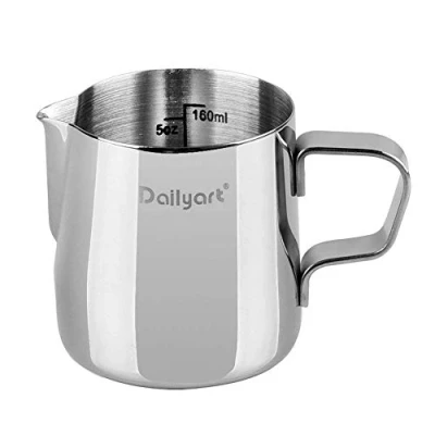 Abbildung von Milk Pitcher, Dailyart 200ml / 6.5 OZ. Edelstahl Milch Schalen Aufschäumen von Pitcher Milchkrug