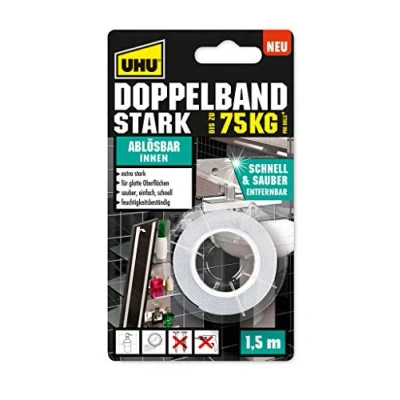 Abbildung von UHU Klebepad Doppelband stark ablösbar 19 mm x 1,5 m