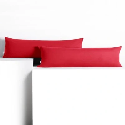Abbildung von DecoKing 2 Kissenbezüge 20x145 cm Jersey Baumwolle Reißverschluss rot Amber