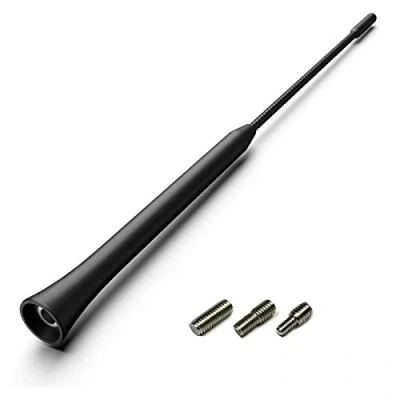 Abbildung von Navitec24 Autoantenne FM AM Ersatz Antennenstab Kurzstab Tuning Radio DAB DAB+ Dachantenne Auto 23cm inkl Adapter schwarz
