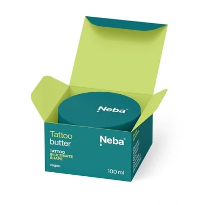 Abbildung von Neba Tattoo Creme Butter Fettcreme Zubehör Auffrischungscreme, Fettend After Care Balm Hautpflege, Skin Nachsorge für Tätowierte Haut Frische Tattoos Vegan Dose 100 ml