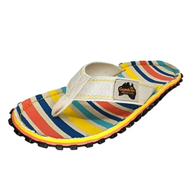 Abbildung von Gumbies Originals Flip Flops aus recycelten Materialien profilierte Sohle wiederverwerteten Autoreifen, Fußbett Canvas Baumwolle, Baumwoll Zehensteg Beach Chair, 42
