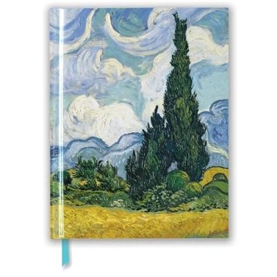 Abbildung von Premium Skizzenbuch: Vincent van Gogh, Weizenfeld mit Zypressen: Unser hochwertiges Blankbook festem, künstlerisch geprägtem Einband im Format 28 cm x 21,6